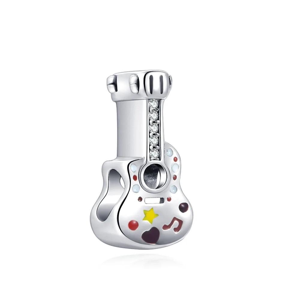 925 Silver Charm Bracelet DIY Jewelry Gift for Women with Guitar Dice Headphones Candy Pendant Fashion Accessories
