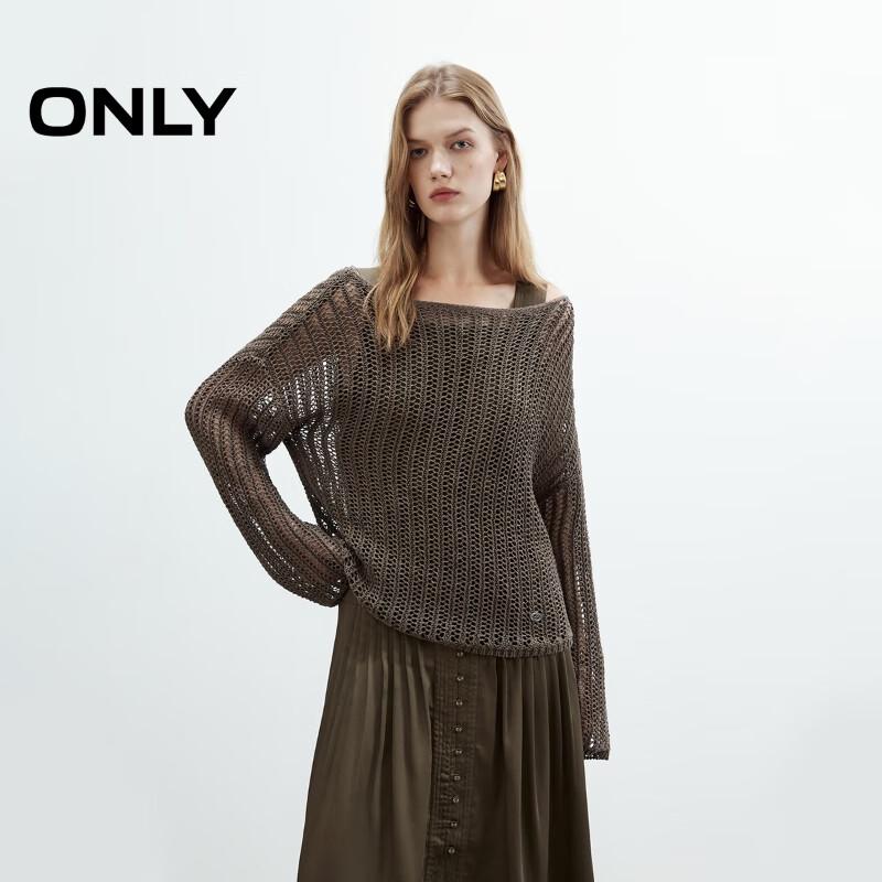 ONLY Women's Relaxed Fit Hollow-Out Knit Top