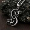 Vintage Norse Loki Double Dragon Gothic Ouroboros Pendant Necklace Stainless Steel Viking Amulet Male Jewlery Gifts Accessories