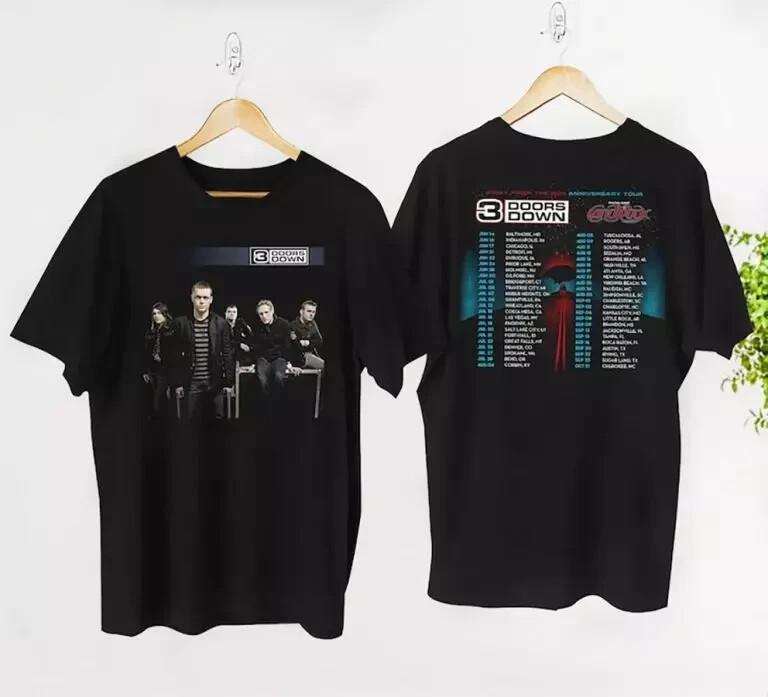 3 Doors Down Rock Band Concert 3 Doors Down Tour 2026 2026 Shirt Size S-4XL S