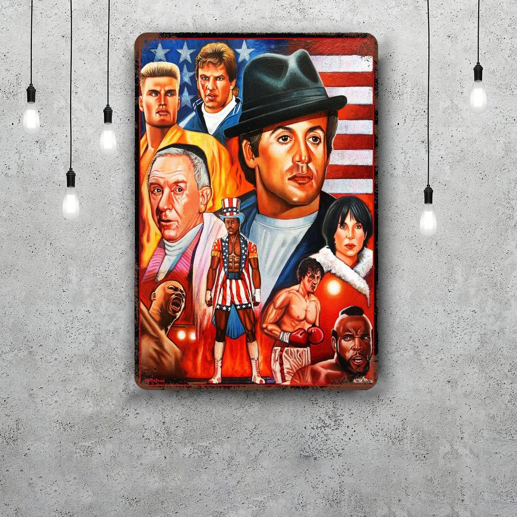 sylvester stallone Decor Poster Vintage Tin Sign Metal Sign Decorative Plaque for Pub Bar Man Cave Club Wall Decoration