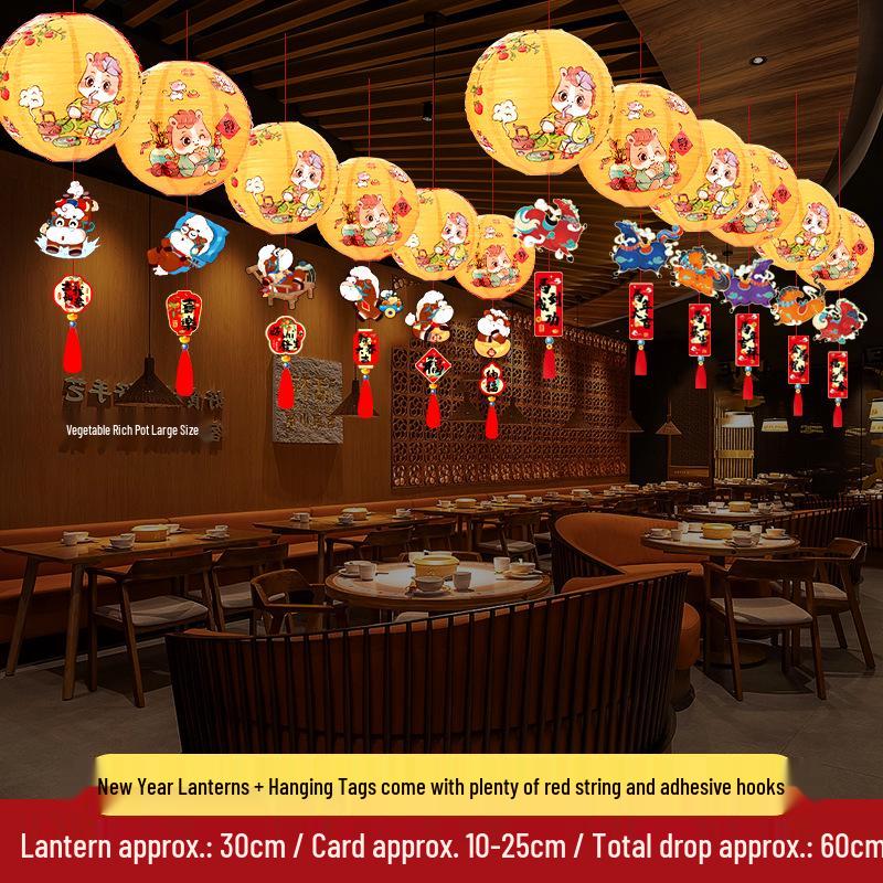 2026 Year of the Horse Lantern Decorations for Mall and Shop Lobbies: Spring Festival Hanging Ornaments