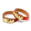 Trendy Punk Lychee Grain Single Loop Leather Belt Buckle Alloy Pu Bracelet Hot Selling Bangle