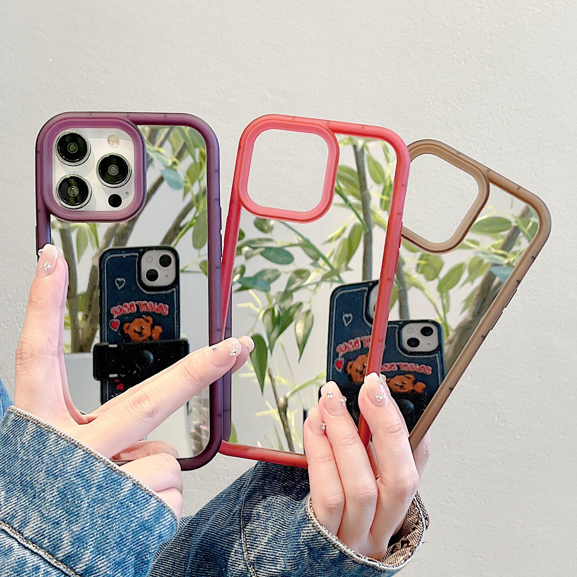 

Color Edge Mirror iPhone 15 Pro Max Case: Thickened Frame for Protection