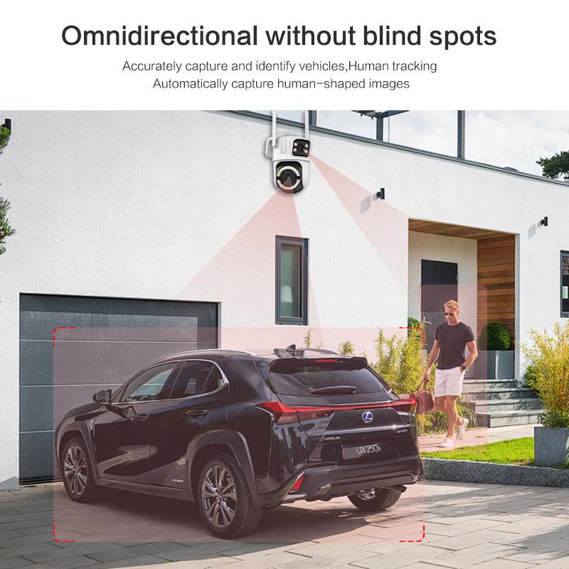 Icsee Dual-Lens 5G WiFi Camera: HD Color Night Vision, Mobile-Powered Remote Outdoor Monitor
