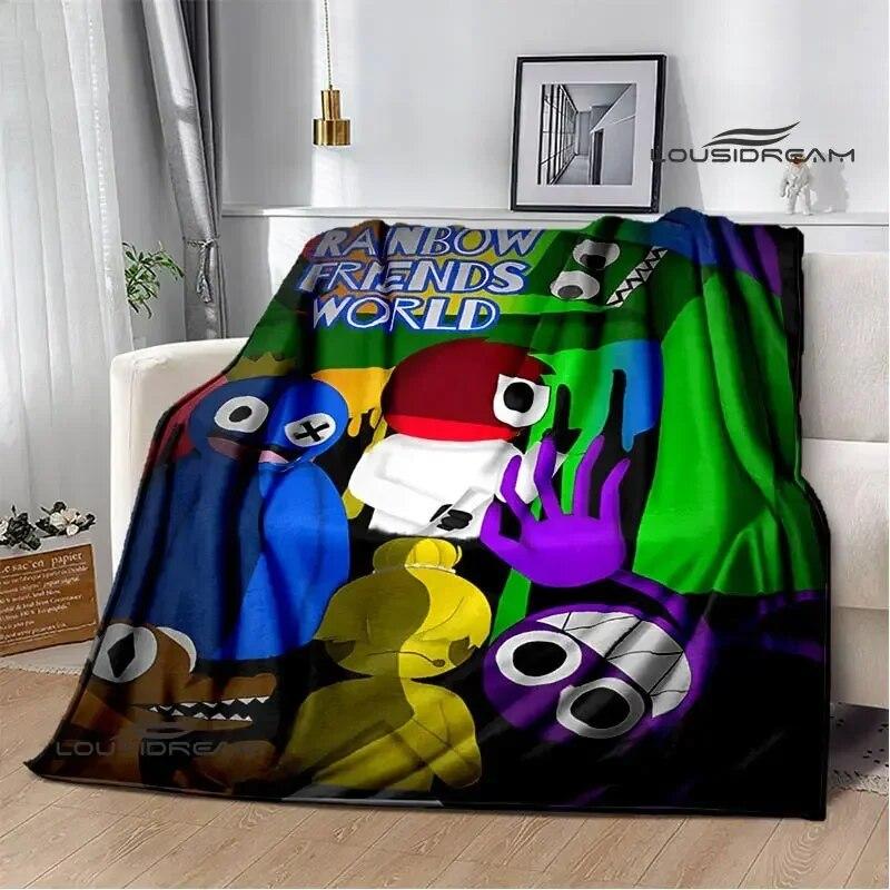Game Rainbow Friends Cartoon Printed Blankets Warm Flange Blanket Picnic Blanket Blankets for Beds Bed Linings Birthday Gift