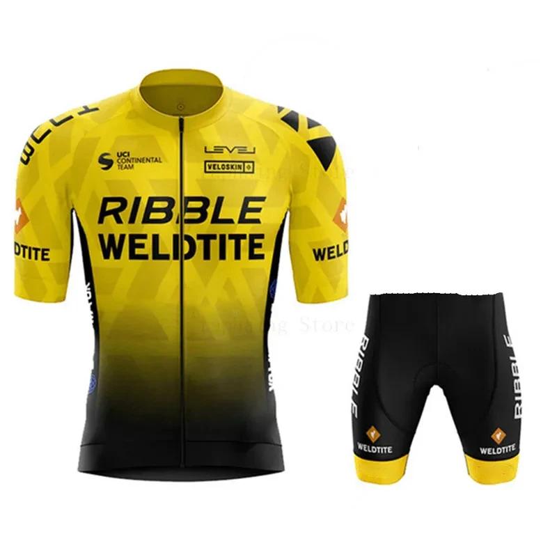 Nuovo Set Maglia da Ciclismo Estiva Traspirante Pro Team Abbigliamento Ciclismo Maglie Bici da Strada Completo Pantaloncini con Bretelle MTB Maglia Culotte