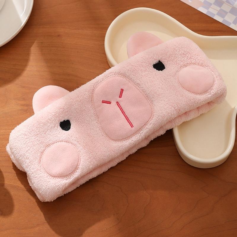 Soft and Absorbent Capybara Headband for Daily Skincare and Makeup Removal Soft Plush Furry Hairband