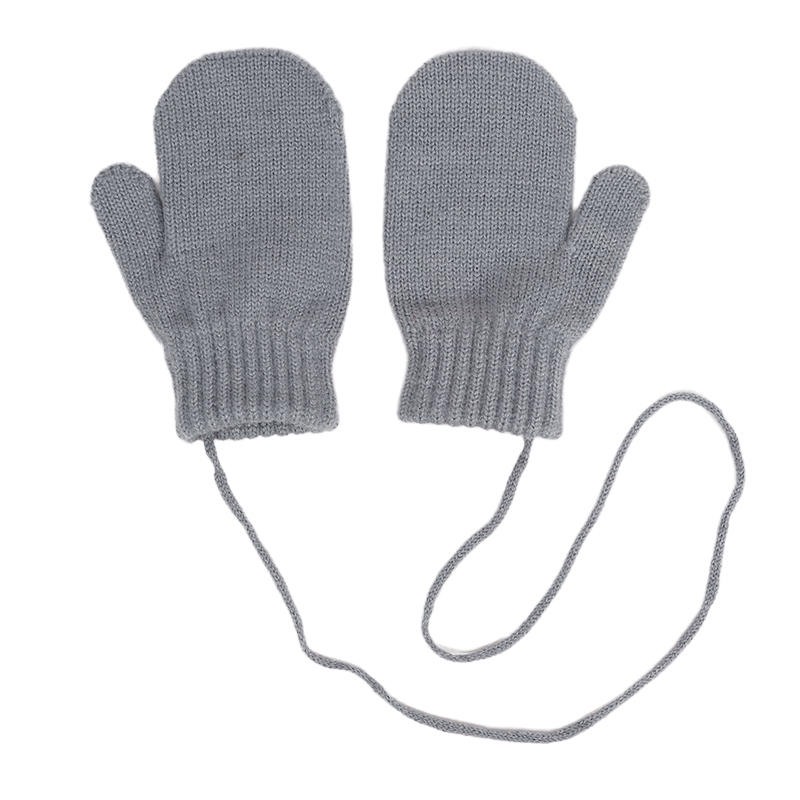 Baby Winter Outdoor Gloves Candy Color Halter Kids Mittens For Children Girls Boys Accessories Warm Knitted Kids Gloves 1-4Y