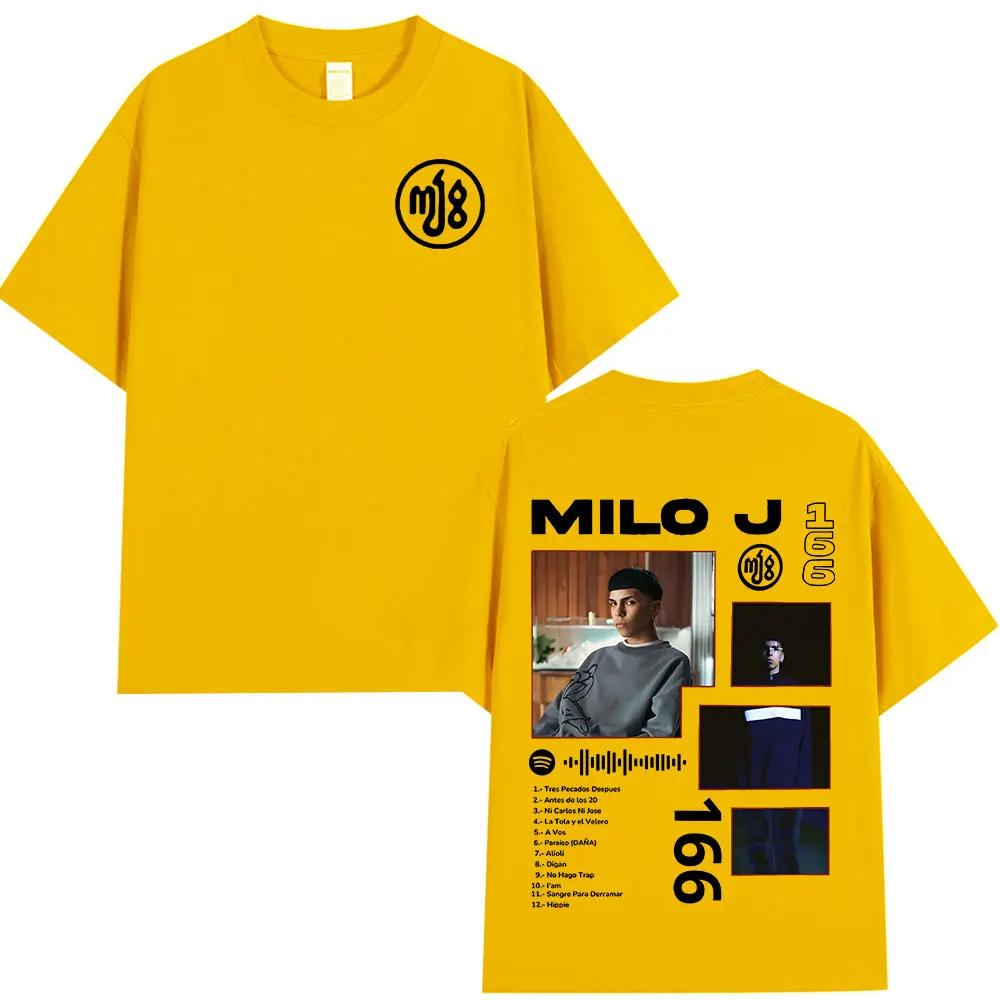 Rapper Milo J 166 Album Graphic T Shirt Men Women Fashion Hip Hop T-shirt Cotton Oversized Short Sleeve T-shirts Tops Streetwear