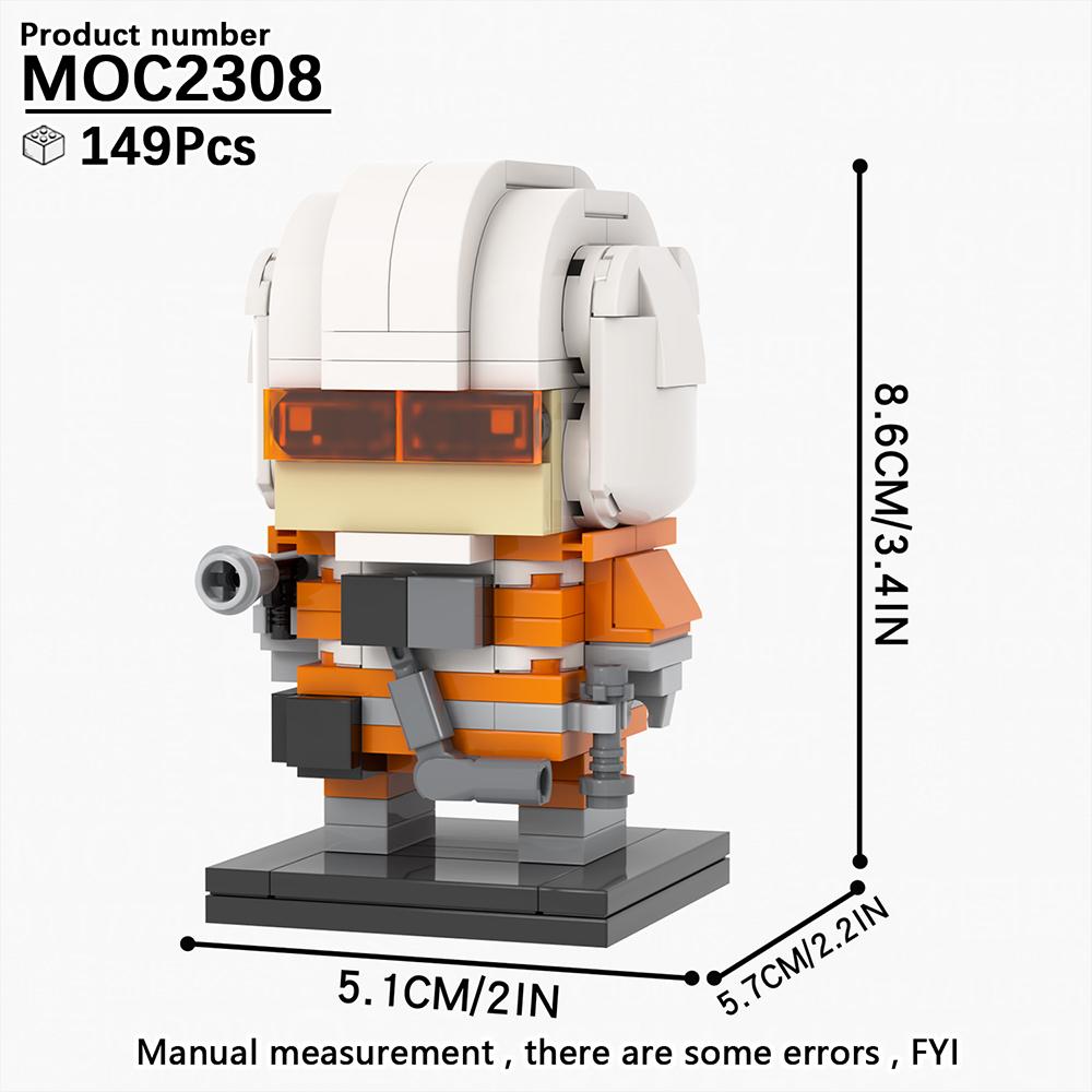 MOOXI Modellserie BrickHeadsed Set MOC Steine Actionfigur Modell Erwachsene Bausteine Kinderspielzeug für Kinder Geschenk