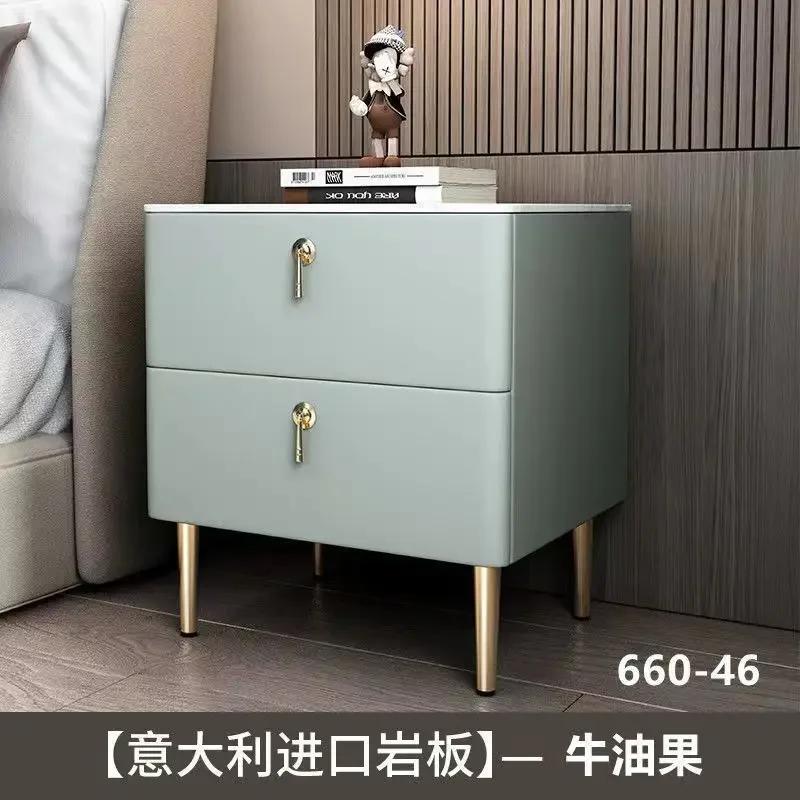 Einfache Moderne Nachtkonsolen aus Massivholz für Wohnmöbel Schiefer Nachttisch Nordisches Design Leichter Luxus Schlafzimmer Nachttisch