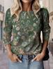 Nuevas camisetas con estampado floral para mujer, camisetas con estampado 3D, jersey informal de cuello redondo, ropa de manga larga Y2K para niñas, sudadera de moda