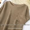 Women's 100% Merino Wool Round Neck 3/4 Sleeve Pullover Sweater