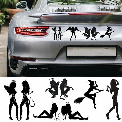 Personality Styling Reflective Auto Car Vehicle Motorcycle Devil Angel Beauty Sexy Girls for Car Trunk Decoration Decal Sticker