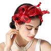 Bride Headband Feather Fascinator Headband Retro Large Floral Hair Clip Cocktail Wedding Party Bridal Hat Decor Ladies Headwear
