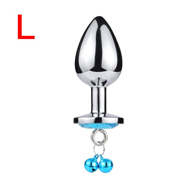 S/M/L Anal Plug Sexspielzeug Edelstahl Glattstahl Butt Plug mit Glöckchen runder Kristall Anhänger Schmuck
