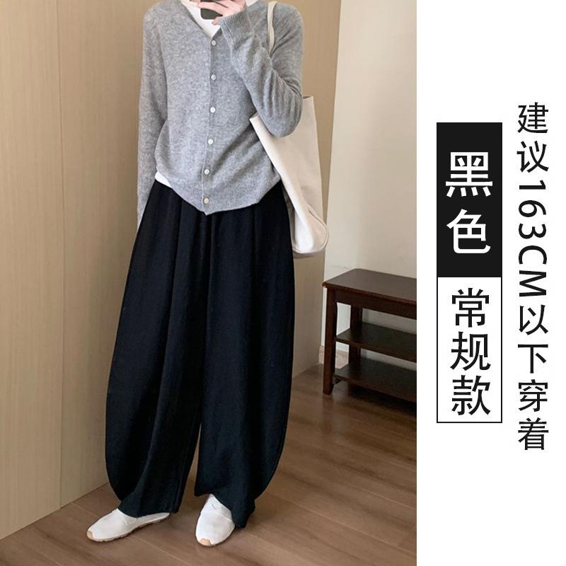 Casual pod pants women's summer new high waist loose and thin wide leg walking pants drape versatile grandma pants