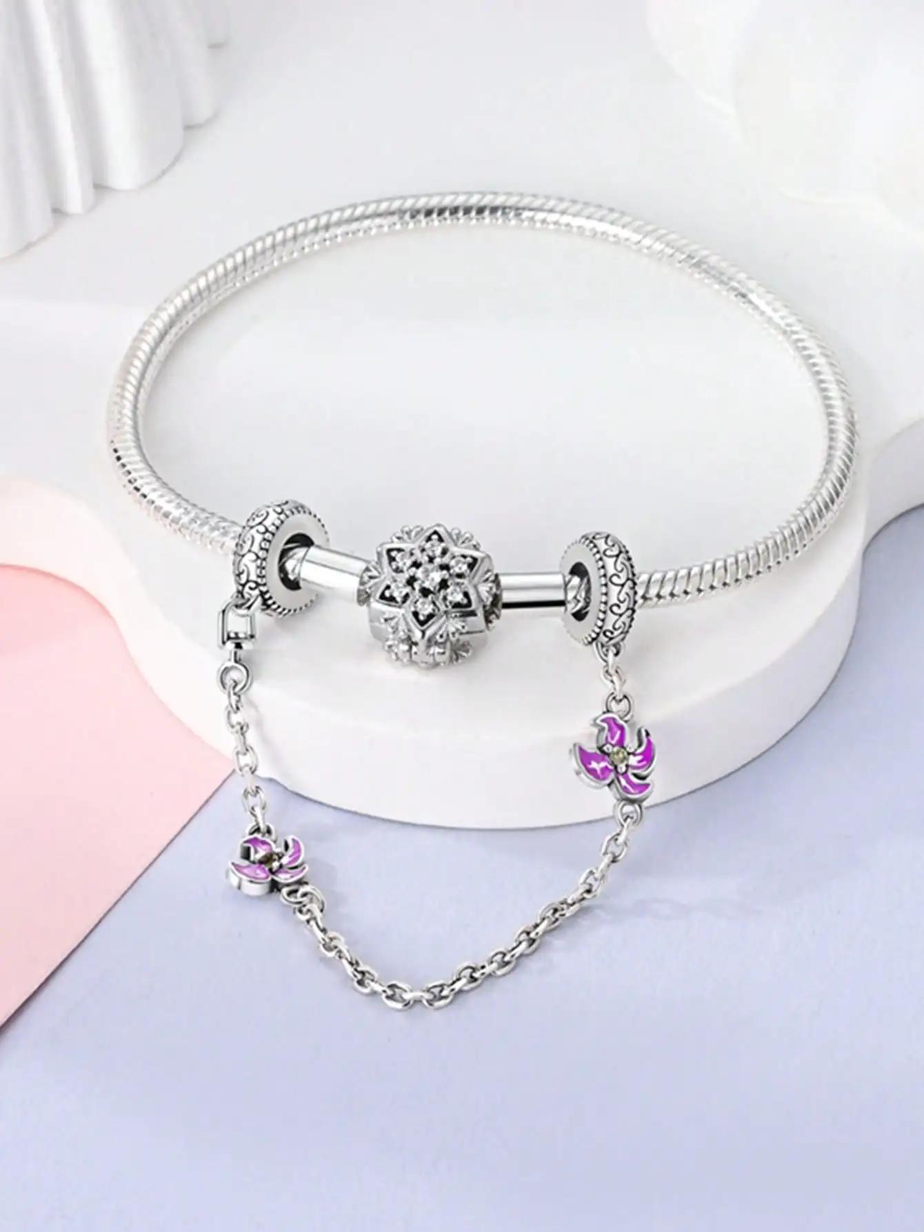 

Copper Beautiful Plated Genuine Charm Butterfly Loves Safety Chains Bead Fits Bracelets WomenS Jewellery Gifts