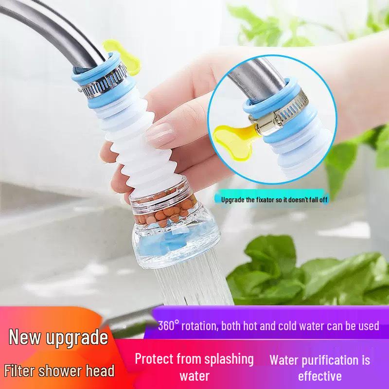 Splash-Proof Faucet Attachment: Universal Tap Extension with Filter for Kitchen Water Saving