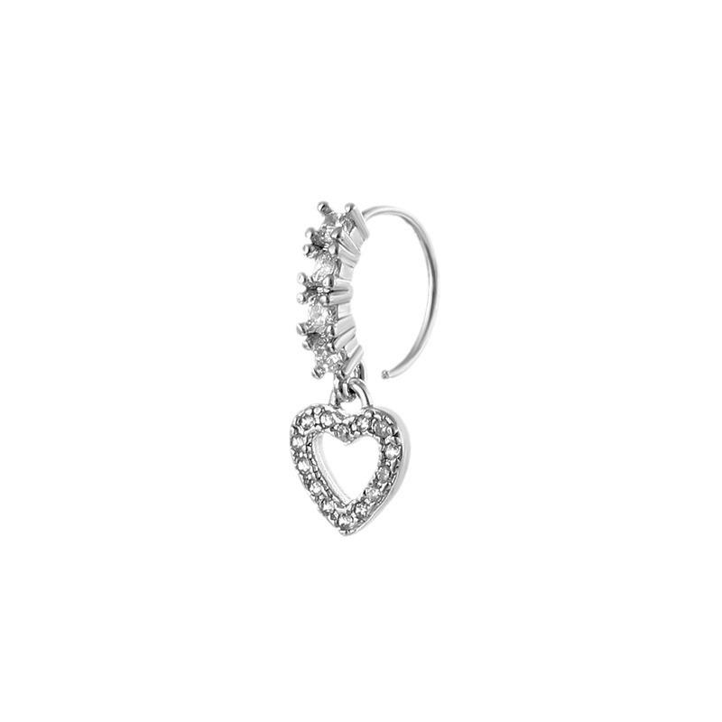Lady's Pierced Ear Piercing, Zircon Cross Nose Stud, Butterfly Nose Ring Piercing, Nose Jewelry