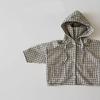 Spring Summer Girls Fashion Cartoon Sun Protection Clothing Hooded Loose Outwear Coat for Kids Boys Plaid Thin Cardigan