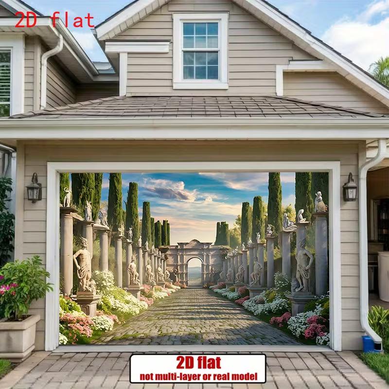 2D Roman Villa Garden Photography Background Cloth for Historical & Elegant Occasions