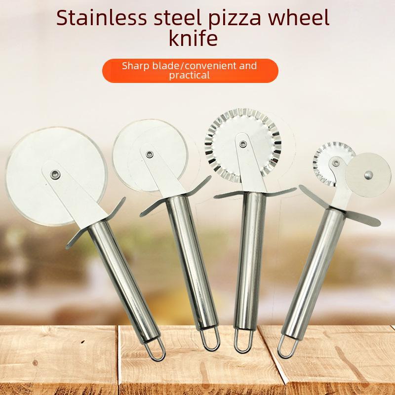Paslanmaz Çelik Çift Tekerlekli Pizza Kesici ve Peynir Pişirme Aleti