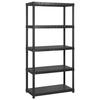 Storage Shelf - VIDAXL - 5 Levels - Black - 170x40x185 Cm - Plastic