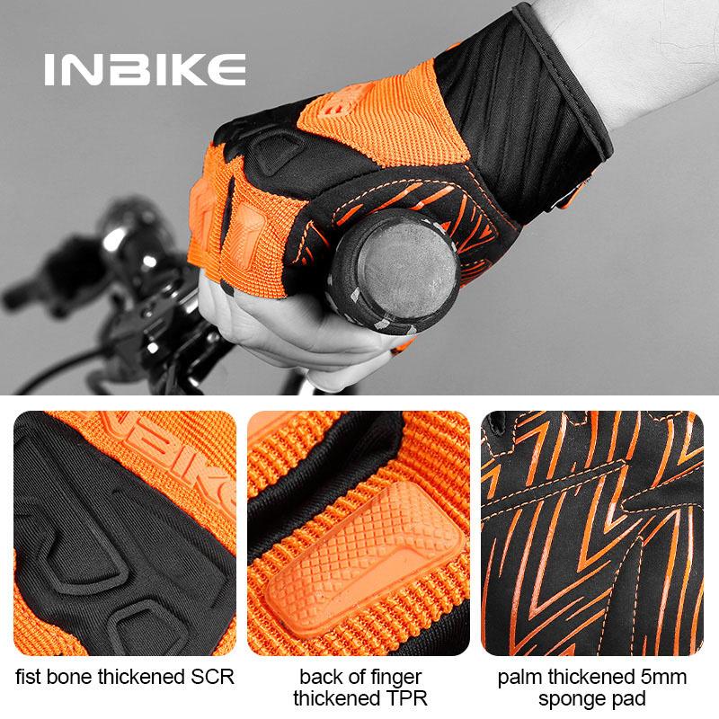 INBIKE Halbfinger Fahrradhandschuhe Sommer Antibakteriell Schweißabsorbierend Mountainbike Atmungsaktiv Stoßdämpfend Fahrradzubehör