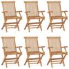 vidaXL Folding Chairs, 6 Pieces, Solid Wood Teak Wood