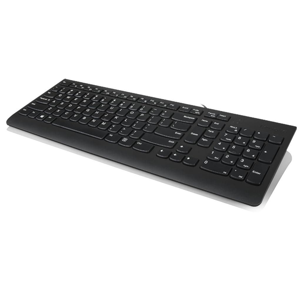Lenovo 300 USB Wired Keyboard with Adjustable Tilt, Ergonomic Design, for Windows 7/8/10, GX30M39655, Black