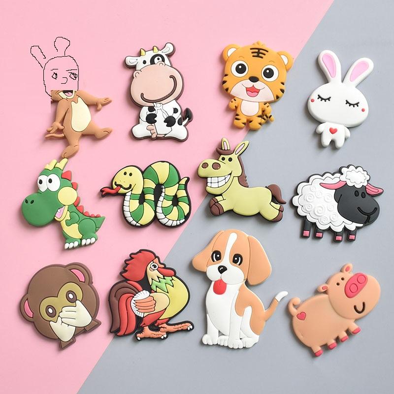 1 set magneți de frigider drăguți din PVC pentru copii, magneți de animale cu desene animate pentru decor de frigider, litere magnetice amuzante, numere, jucării pentru copii