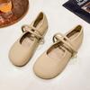Evening Wind Gentle Shoes Girl 2025 New Fairy Wind with Skirt Mary Jane Single Shoes Flat Bottom Round Head Doudou Shoes