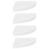 VidaXL Floating Corner Shelves 4pcs High Gloss White 35x35x3.8cm MDF