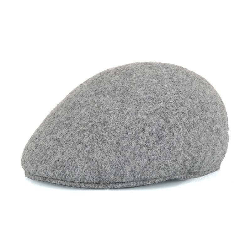 Wool Felt Beret With Short Brim For Autumn Winter Men And Women