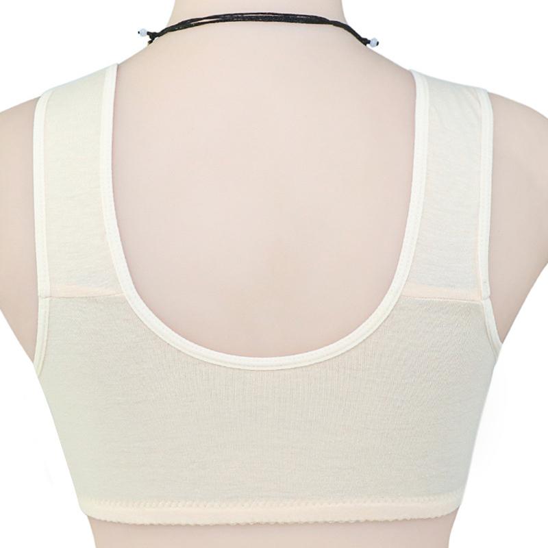 Lace Flower Front Button Underwear Women's Vest Style Middle-aged and Elderly Bra Large Size No Steel Ring Underwear