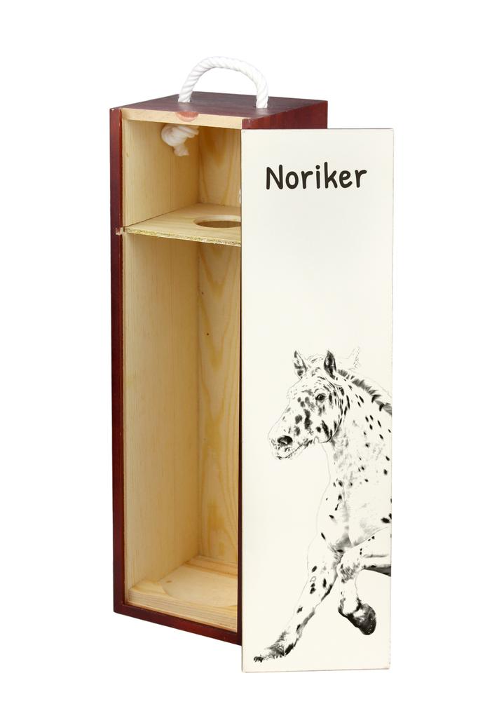 Noriker - Wine Box with a Horse, Alcohol Box with Graphics, Personalized Gift Box from the Art-Dog Brand