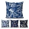 1pc Marine Organism Shells Pillow Case Square Pillow Bedroom Sofa Leisure Comfort Cushion Car Living Room Home Decoration 40X40