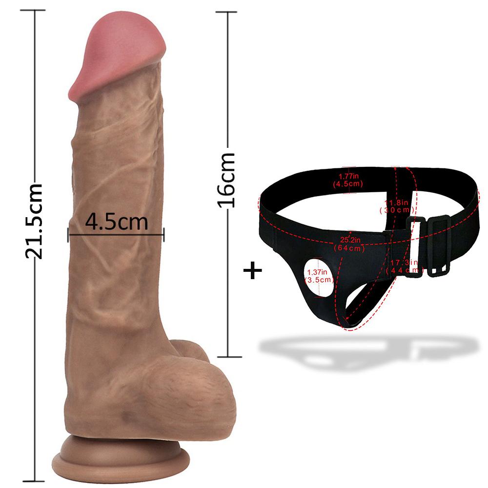 Realistyczne silikonowe Dildo szelki Strapons sztuczny penis Dildo spodnie gra erotyczna wibratory na pasku zabawki erotyczne dla lesbijek lub gejów