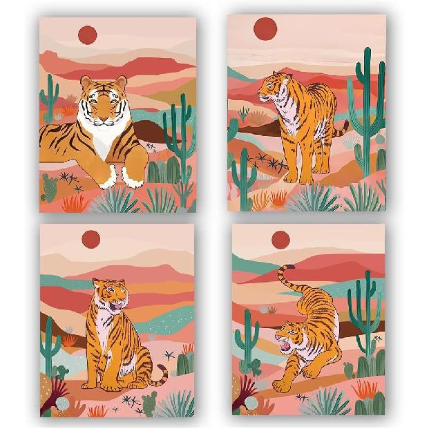 Canvas Frog Wall Art Décor,Funny Frog Wall Art Prints,Cute Funny Frog Poster,Wall Art Canvas for Living Room Bedroom Kids Room Decorate Room Home Bohemian Tiger Poster