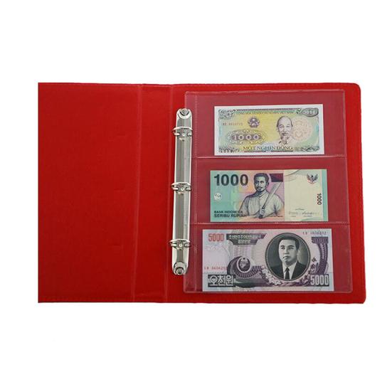 10Pcs Money Banknote Collecting Holder Sleeves 3-slot Loose Leaf Sheet Album