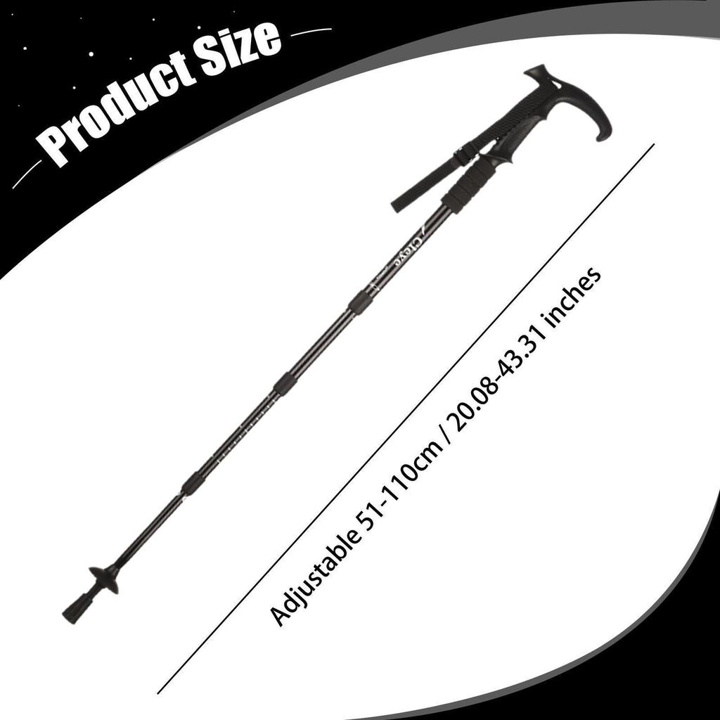 Hiking Poles Adjustable Portable Walking Cane for Backpacking