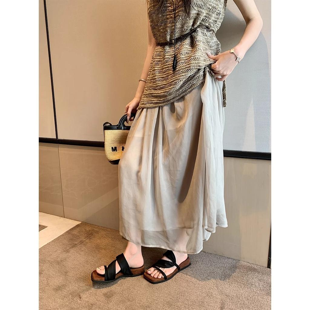 [] Xiaoxiang square head heightened thick bottom wrapped with beach vacation slippers women's sandals wear summer