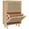 VidaXL Armoire à chaussures Marron 52x25x80 cm Bois d'ingénierie/rotin 345647