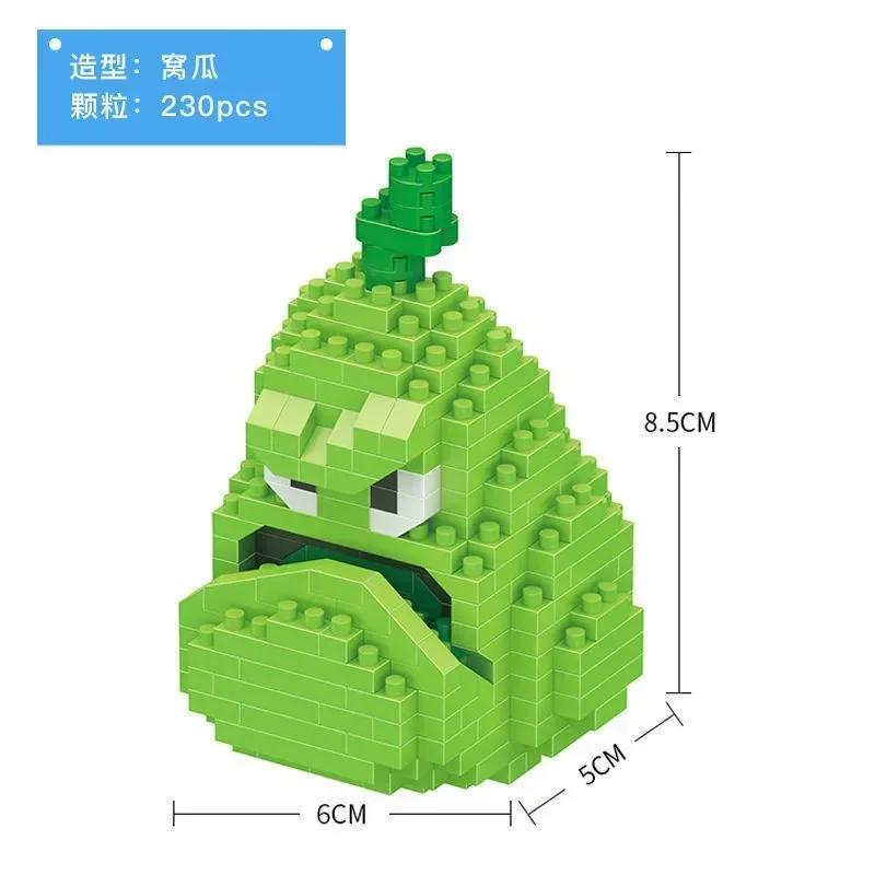 Non-Toxic Plants Vs Zombies Blocks Small Cartoon Mini Building Block Peashooter Sunflower Chomper Assemble Action Model Doll Toy For Kids