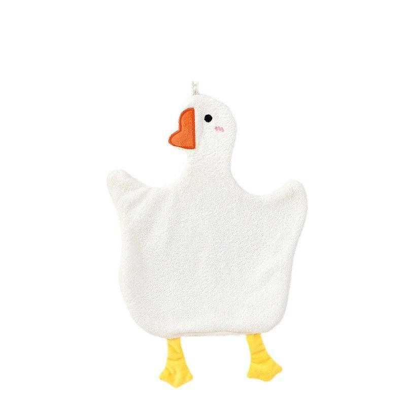 

Мультяшное гусиное полотенце для рук Кухонное, для ванной и туалета Подвесное полотенце для рук Супервпитывающее и быстросохнущее 32*27cm белый