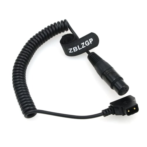 ZBLZGP D-Tap Male To XLR 4-Pin Female Power Cable (Straight, Coiled) for Blackmagic URSA Mini Pro 4.6K Camera LVM-170A, TVlogic Monitor ROLAND EDIROL