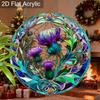 Acrylic Purple Thistle Flower Suncatcher Stained Glass Effect Window Hanging Ornament Flower Lover Gifts