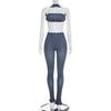 European & American Women's Polka Dot Halter Backless Two-Piece Set: Tight Long Pants